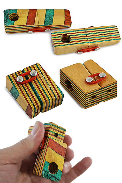 Compact Foldable Laminated Wood Dry Herb Pipe