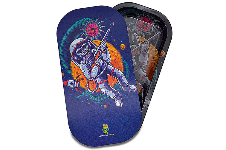 Space King Holographic Rolling Tray Kit with Grinder
