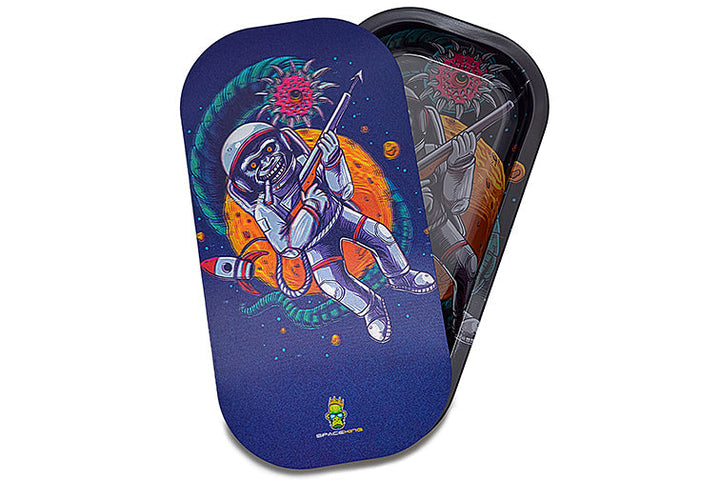 Space King Holographic Rolling Tray Kit with Grinder