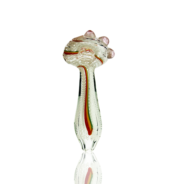 4.5 Inch Glass Hand Pipe with White Art