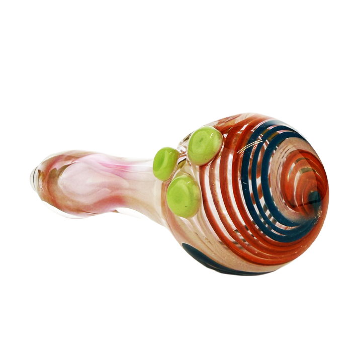 Gold Fume Spiral Glass Hand Pipe - 4.5 Inch