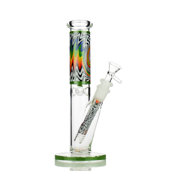 10-Inch Straight WigWag Decal Water Pipe with 14mm Bowl