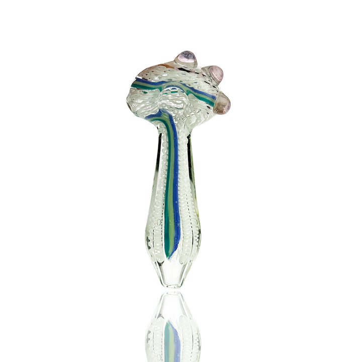 4.5 Inch Glass Hand Pipe with White Art