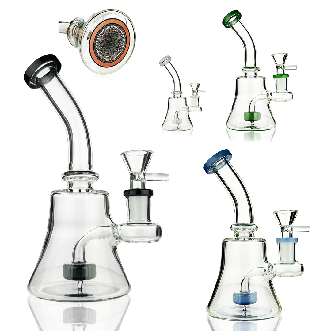 Compact 6-Inch Glass Water Pipe with Decal