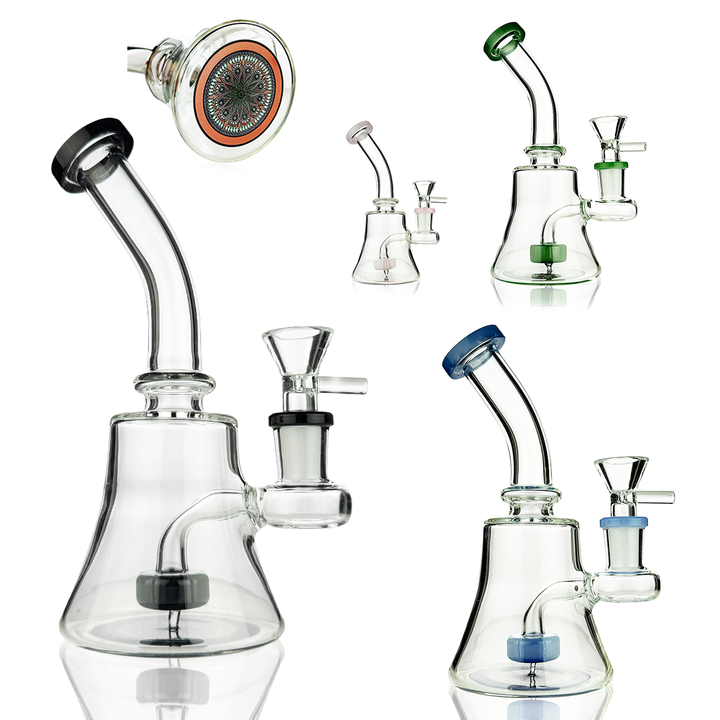 Compact 6-Inch Glass Water Pipe with Decal