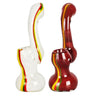 Rasta Stripe Frit Glass Bubbler For Travel