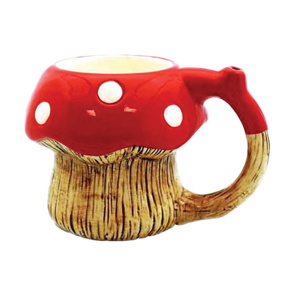 Red Mushroom Ceramic Pipe Mug - 6oz