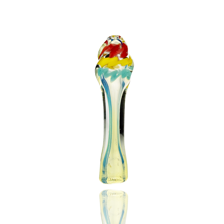 4 Inch Silver Fume Twisted Glass Chillum