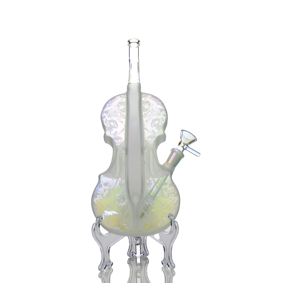 11-Inch Electroplated Violin Glass Water Pipe