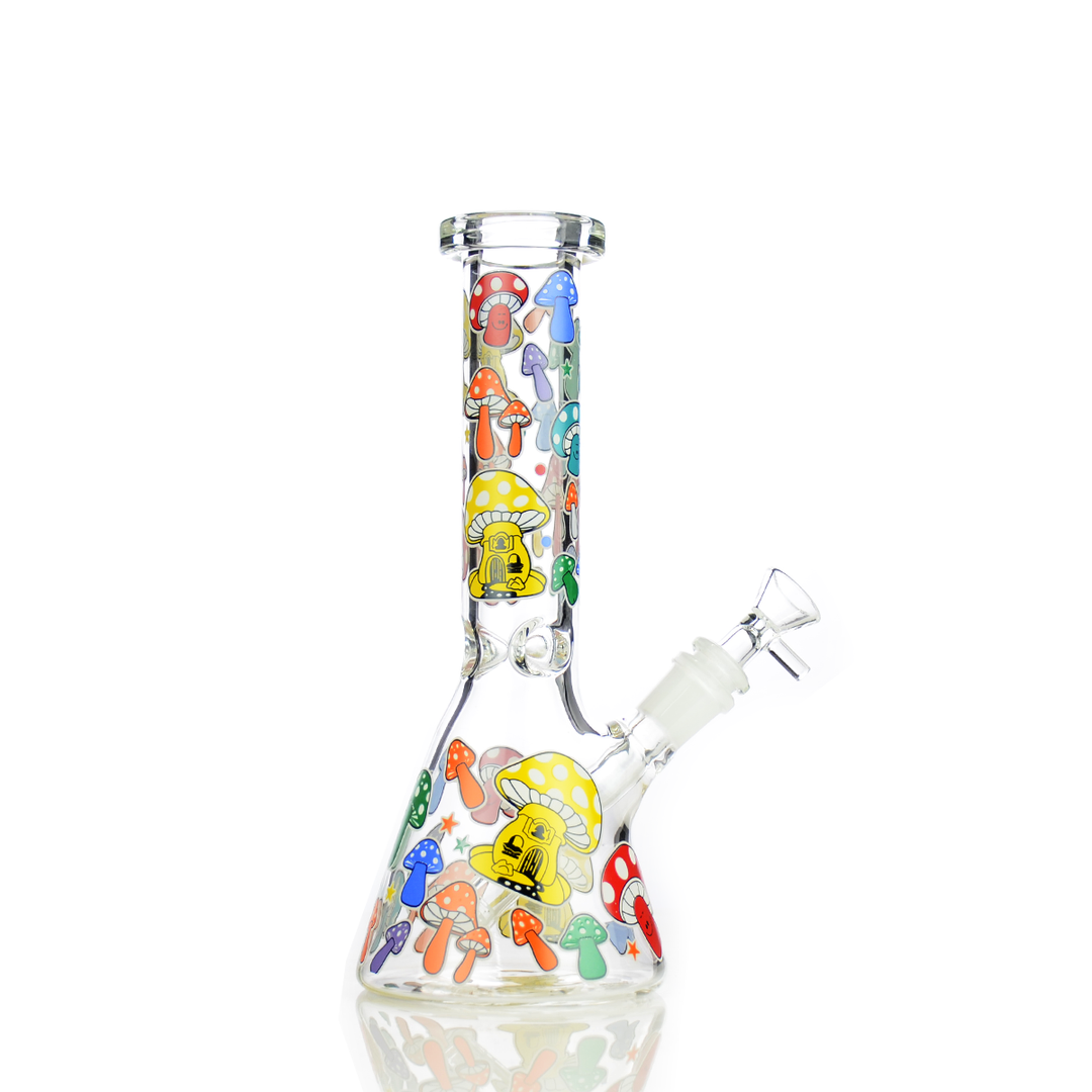 10-inch Glow Mushroom Beaker with 14mm Bowl