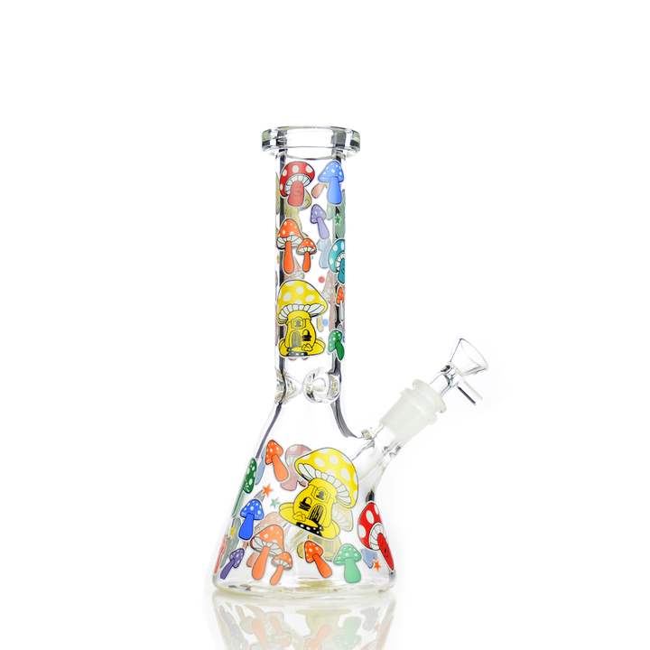 10-inch Glow Mushroom Beaker with 14mm Bowl
