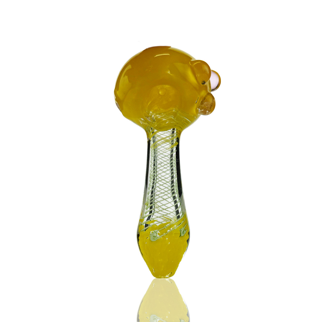 Compact Frit Color Spiral Art Glass Spoon Pipe