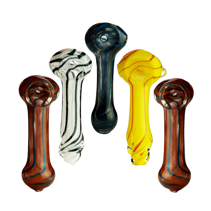 Compact 3-Inch Glass Spoon Pipe with Frit Design