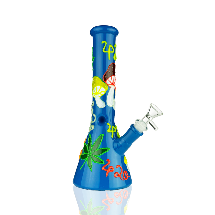 10 Inch Glow-in-Dark 3D Beaker Water Pipe