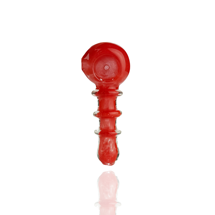 3 Inch Frit Glass Spoon Hand Pipe with Rings