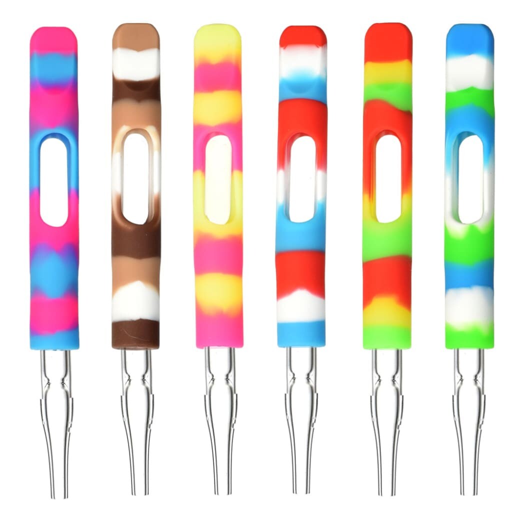 Silicone Wrapped Dab Straw - 3.75’ / Colors Vary