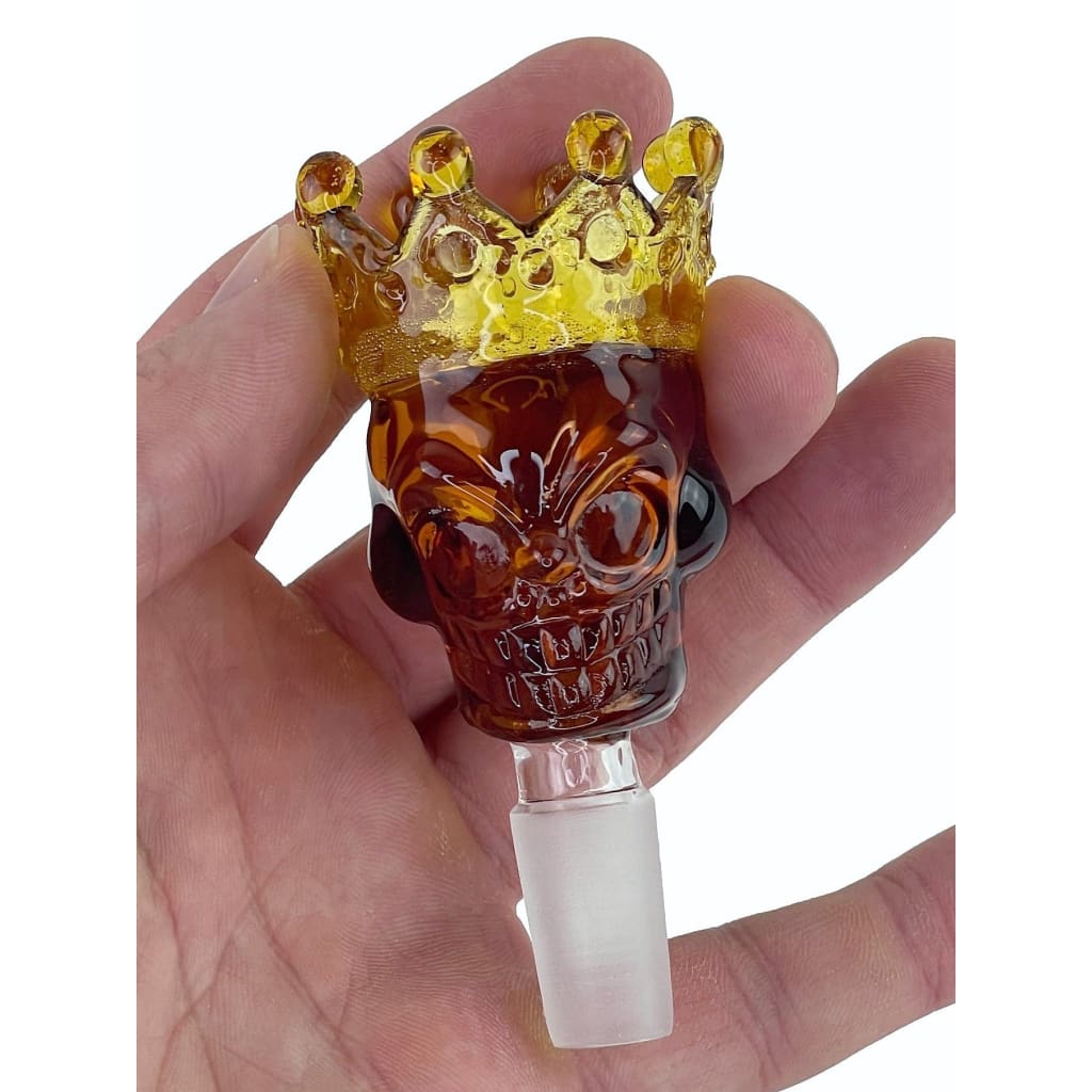 Skull & Crown Glass Bong Bowl - 14mm