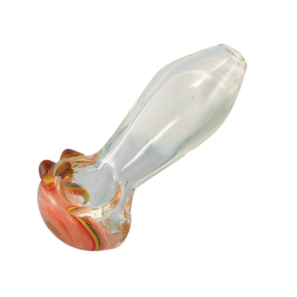 Small Transparent Glass Spoon Pipe W/ Spiral