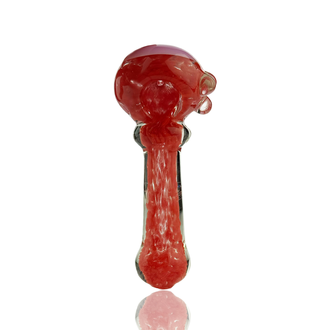 4-Inch Frit Glass Hand Pipe with Color Tube Head
