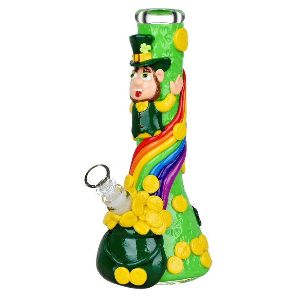 St. Patrick’s Day Pot Of Gold Glow In The Dark Water Pipe - 10’ / 14mm f