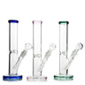 Straight Tube Water Pipe with Ice Catcher and Colored Accents