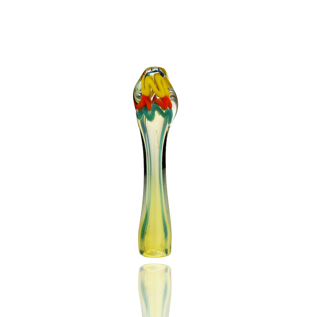 4 Inch Silver Fume Twisted Glass Chillum
