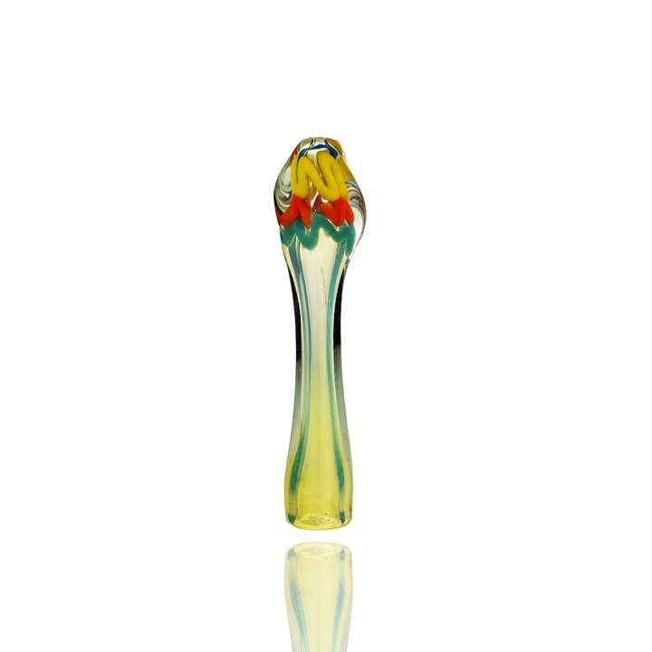 4 Inch Silver Fume Twisted Glass Chillum