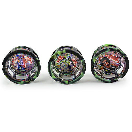 Holographic Glass Ashtray with Silicone Sleeve - 6 Pack