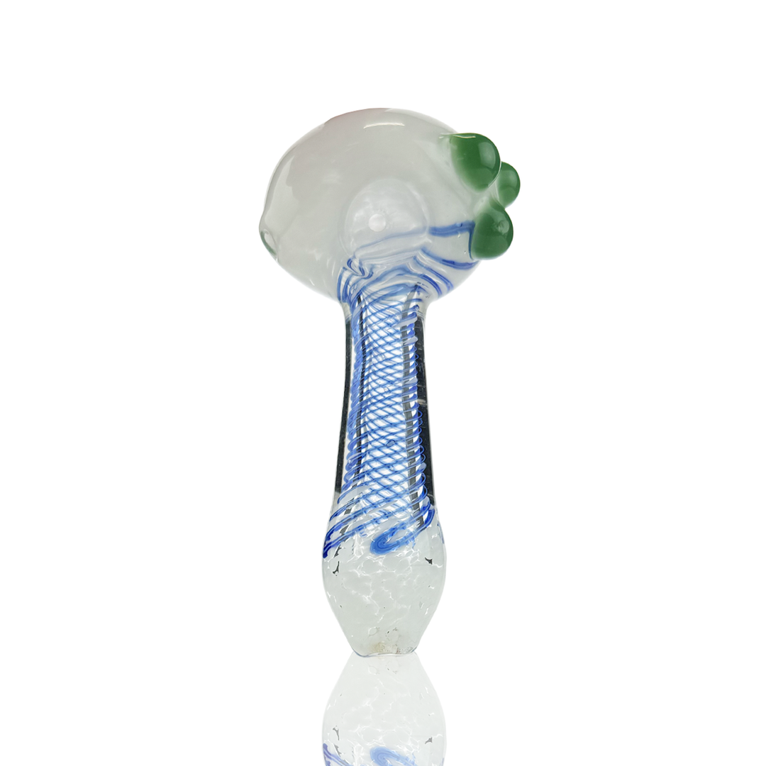 Compact Frit Color Spiral Art Glass Spoon Pipe