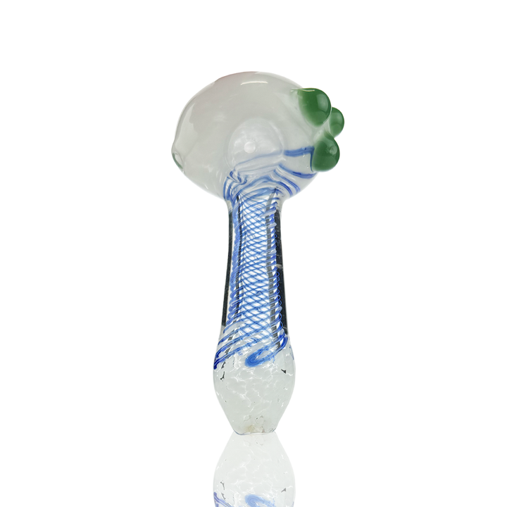 Compact Frit Color Spiral Art Glass Spoon Pipe