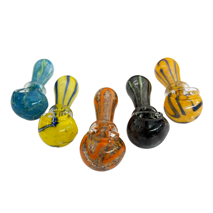 3.5" Frit Glass Hand Pipe with Ring