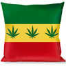 Rasta Red Gold Throw Pillow With Leaf Repeat Design