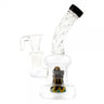 Rasta Water Pipe with Spiral Neck Design and Custom Rasta-colored Percolator