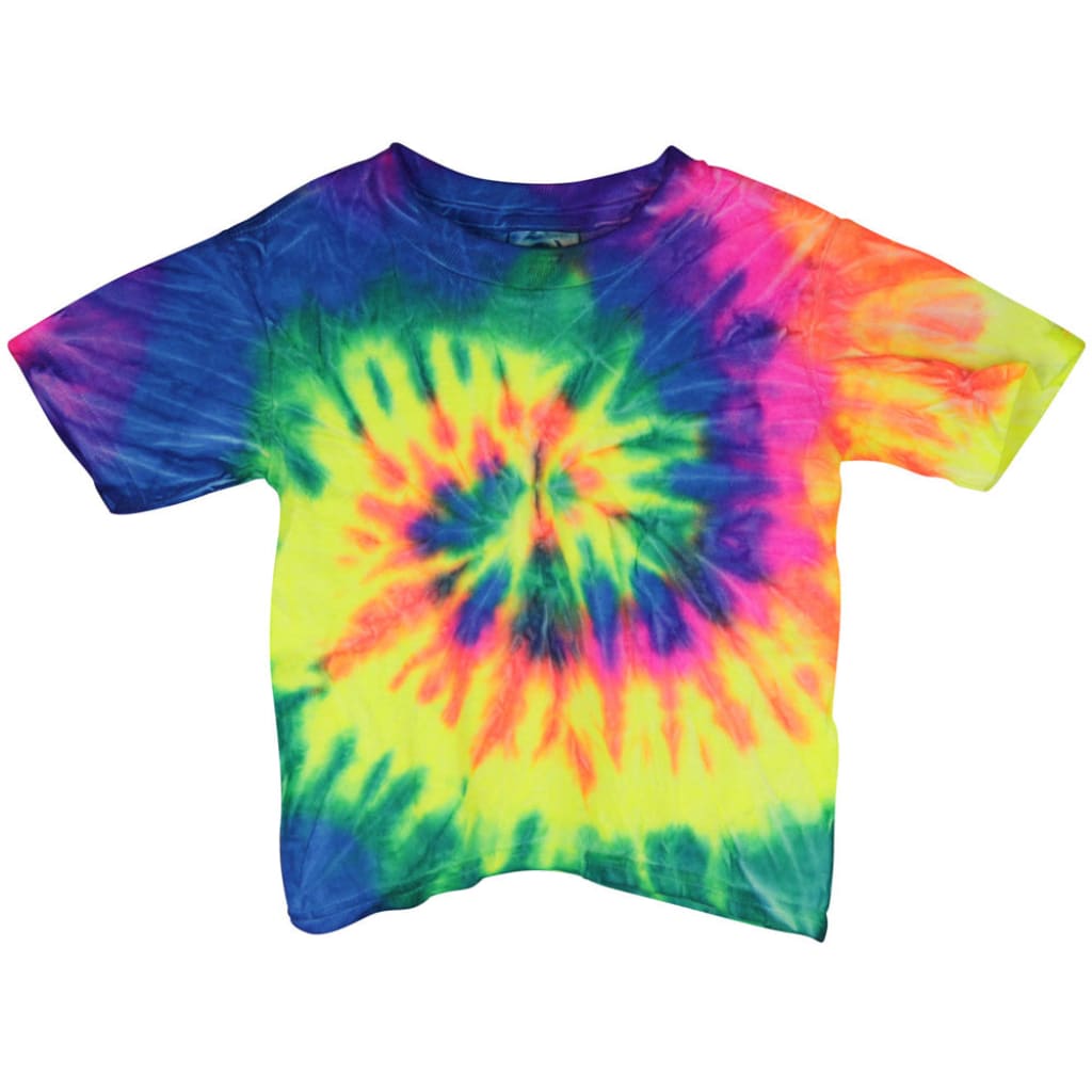 Neon Rainbow Colors Toddler Tie-dye T-shirt 100% Cotton
