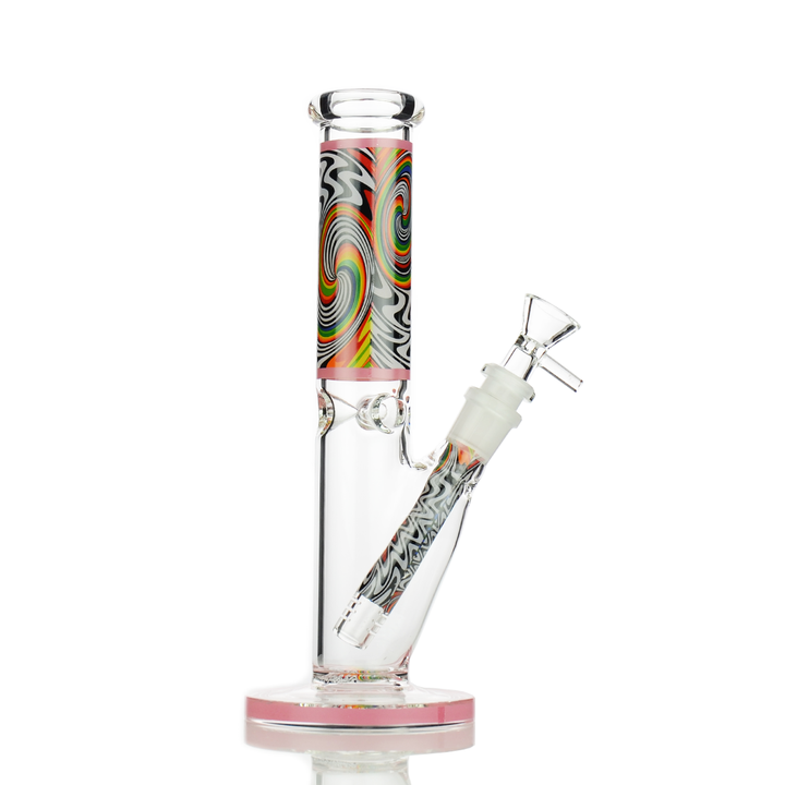 10-Inch Straight WigWag Decal Water Pipe with 14mm Bowl