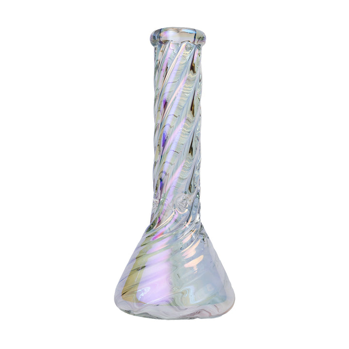 Twisted Iridescent Beaker Bong with 14mm Joint