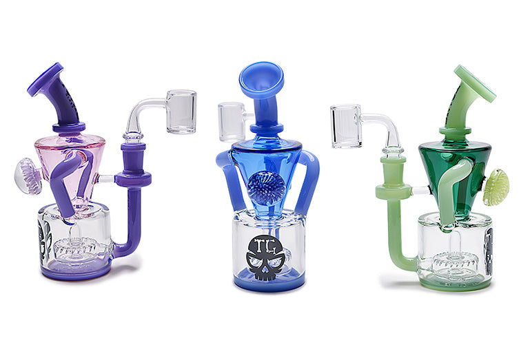 Cone Flower Glass Recycler Rig with Banger