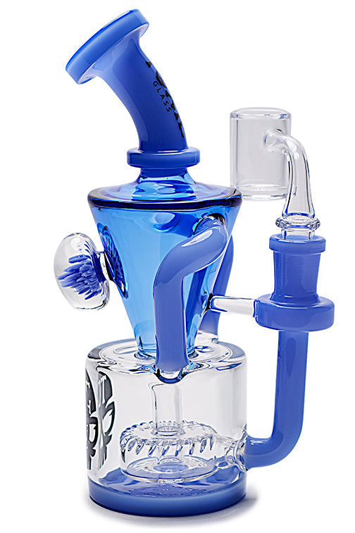 Cone Flower Glass Recycler Rig with Banger
