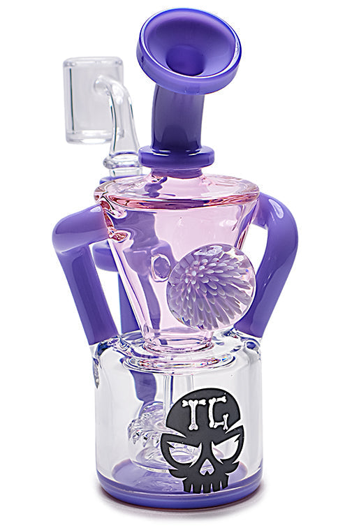 Cone Flower Glass Recycler Rig with Banger