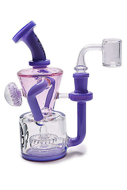 Cone Flower Glass Recycler Rig with Banger