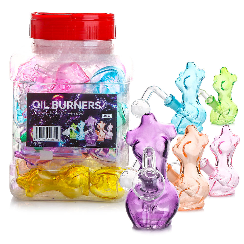 4 Inch Glass Oil Burner Water Pipe - Bulk Jar