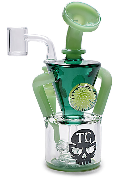 Cone Flower Glass Recycler Rig with Banger