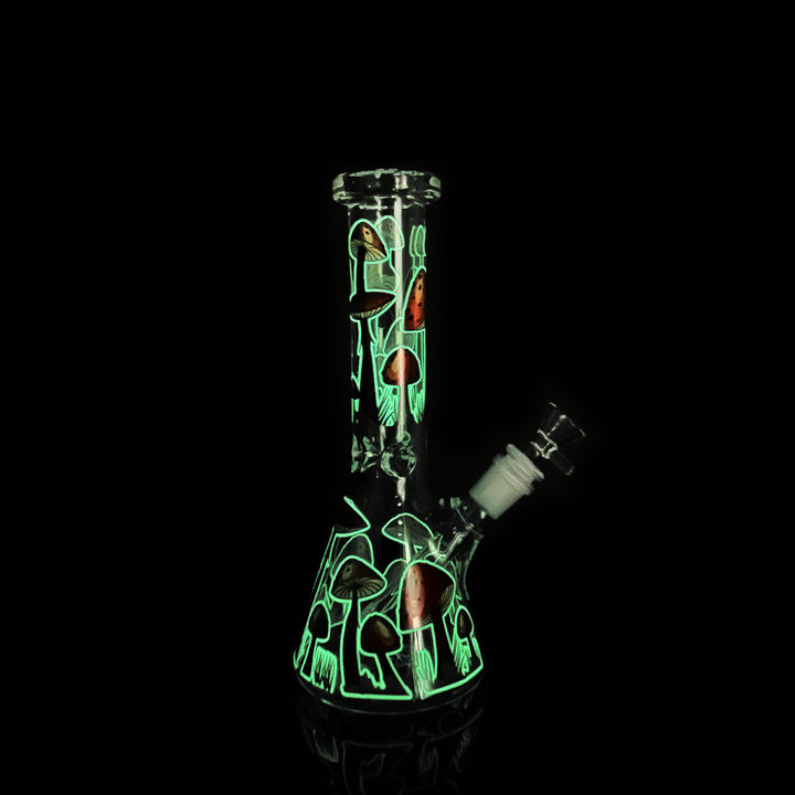 10-inch Glow Mushroom Beaker with 14mm Bowl