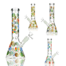 Beaker Water Pipe - Candy Sticker Glow-in-the-Dark - 10 Inch