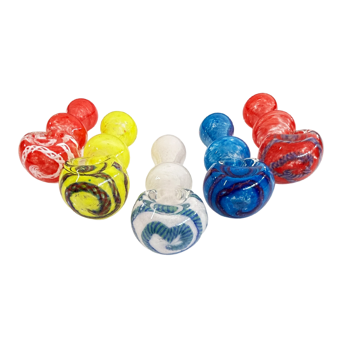 Colorful Frit Glass Spoon Hand Pipe 3-Inch