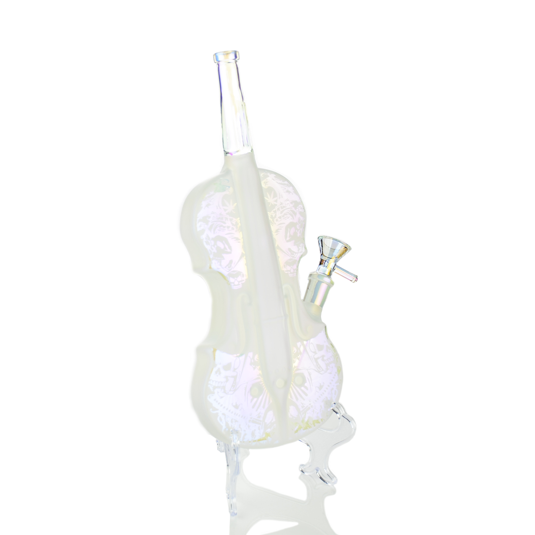 11-Inch Electroplated Violin Glass Water Pipe
