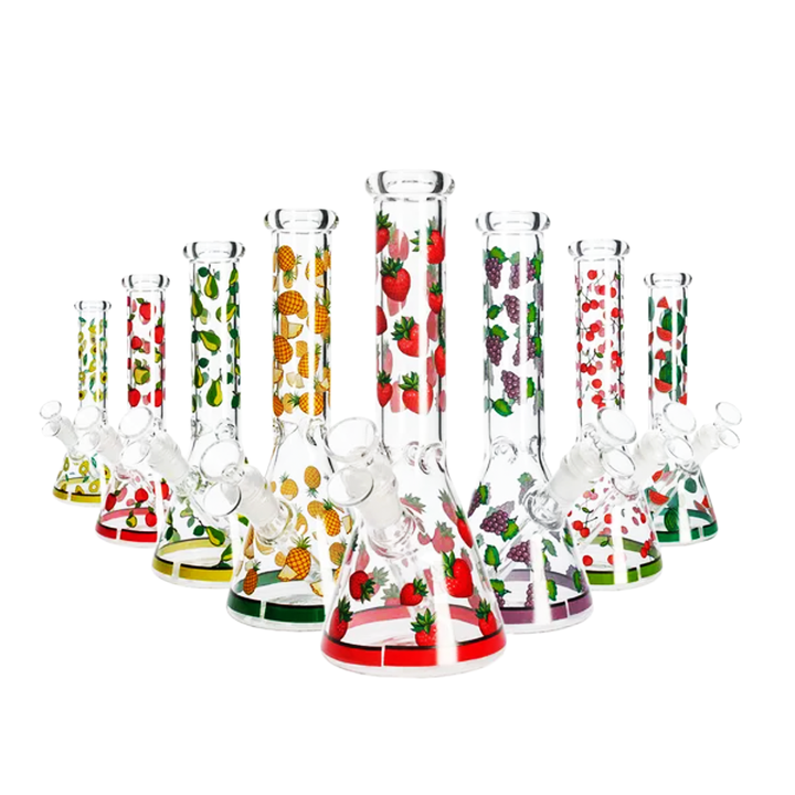 10" Fruit Print Beaker Water Pipe with 14mm Bowl