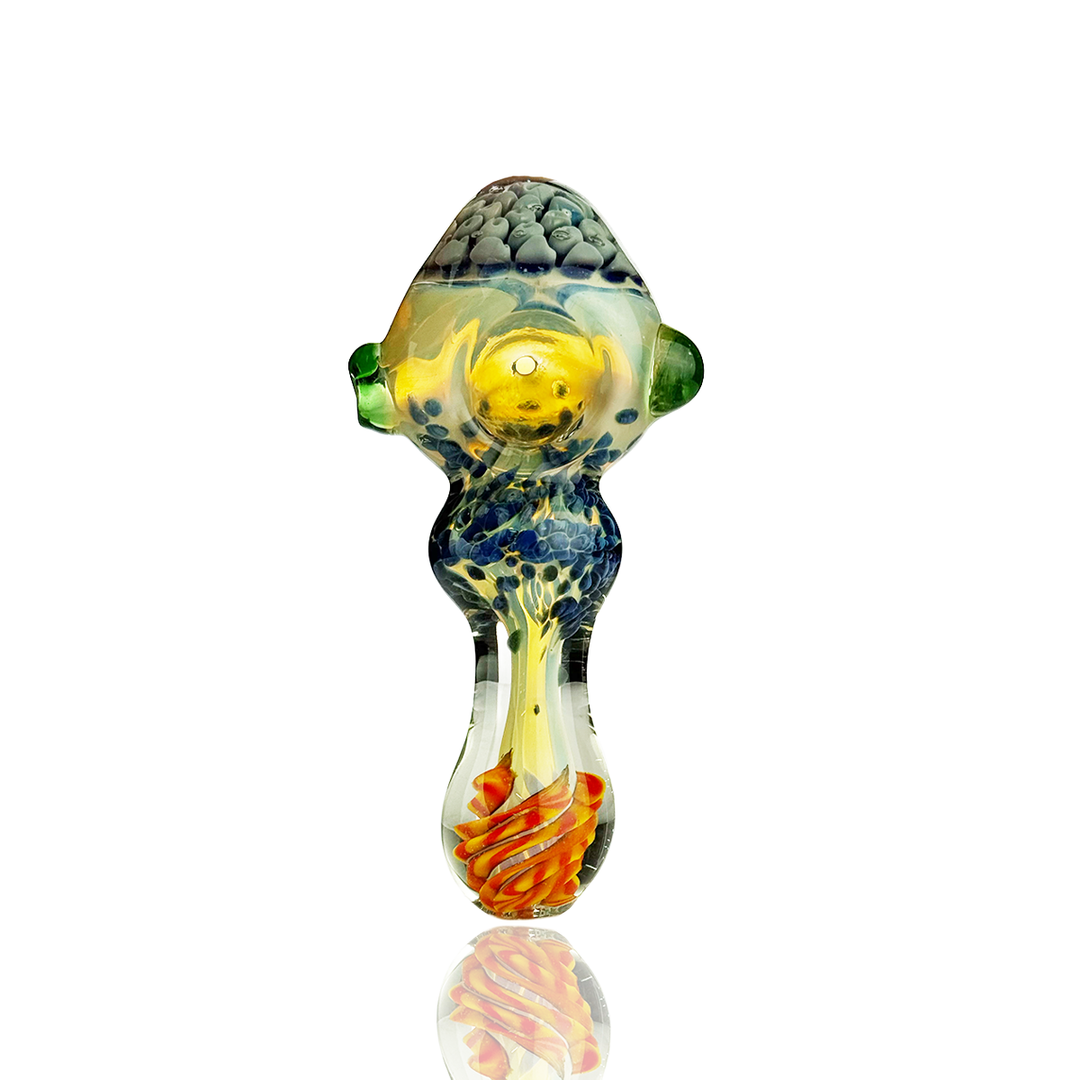 4.5" Silver Fume Hand Pipe with Honeycomb Head