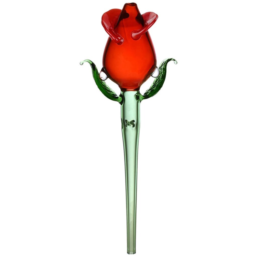 Valentine Rose Glass Dab Straw - 6’