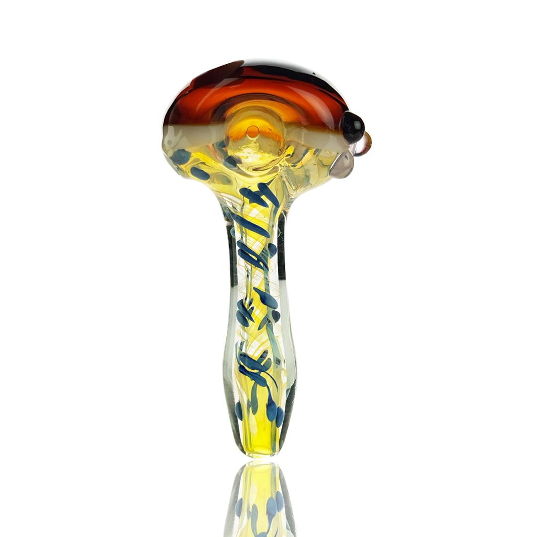 4.5" Silver Fume Swirl Glass Hand Pipe